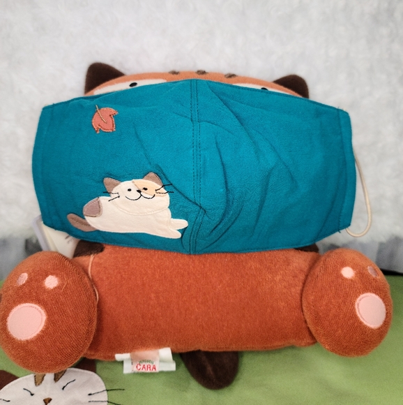 1 Adult Turquoise Blue HIKOSEN Embroidered Mask - Picture 1 of 10